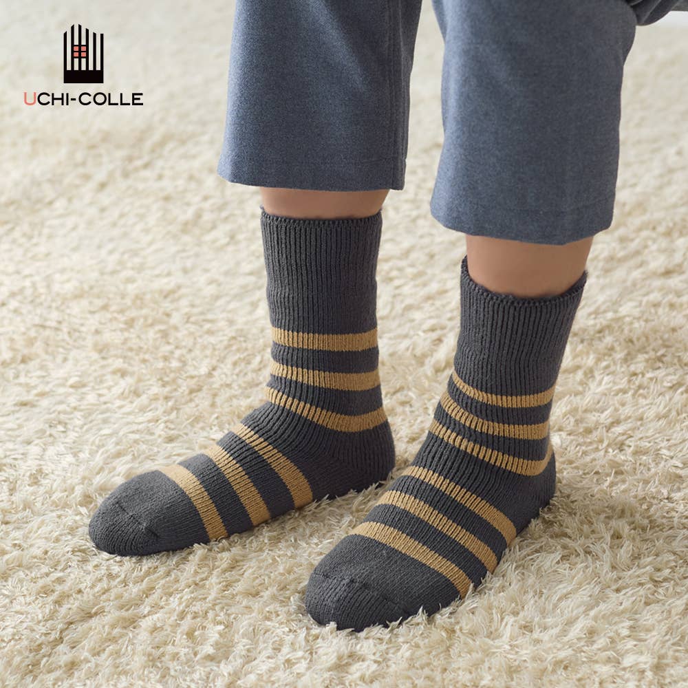 男款 【裡拉絨】 水手長條紋家居襪 【SALE】